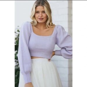 Cropped Blue Sweater - Mimosa